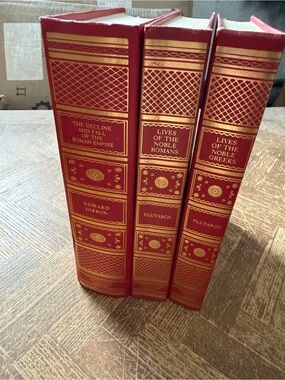 Vintage Plutarch and Gibbon Roman/Greek Classic Books